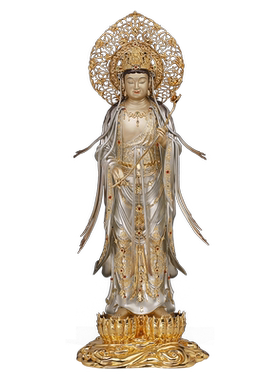 纯铜西方三圣菩萨观世音佛像件供