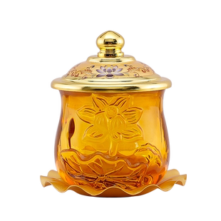 水晶玻璃供水杯供佛水杯观音佛杯家用佛前莲花圣水杯菩萨净水杯