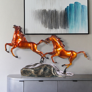 策马奔腾 铜摆件家居客厅酒柜电视柜房间饰品装饰摆设创意摆件