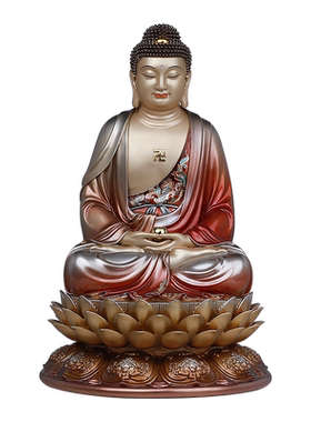 骏澜斋铜《释迦牟尼佛》佛像供奉家用神像客厅桌面全堂摆件大全