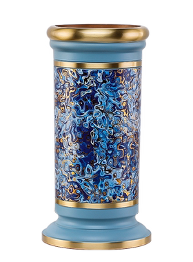 珐琅彩色海之蓝香筒家用放香筒供奉供佛插香筒铜佛前装香筒