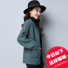 秋装外套女2018长袖粗线百搭小毛衣1