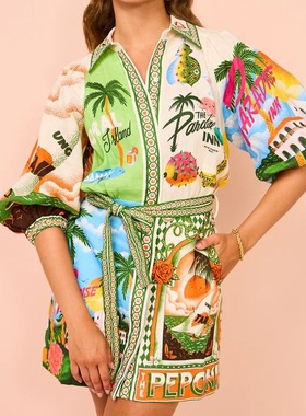 2025 New Independent Station Casual Fashion Printed Shirt Ca