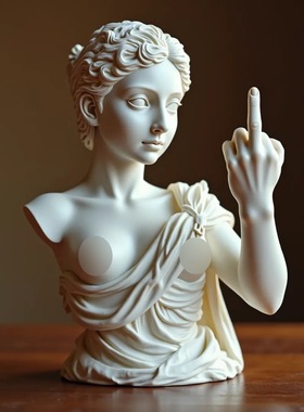 Vienna Goddess Statue Vertical Middle Finger Ornaments Parod