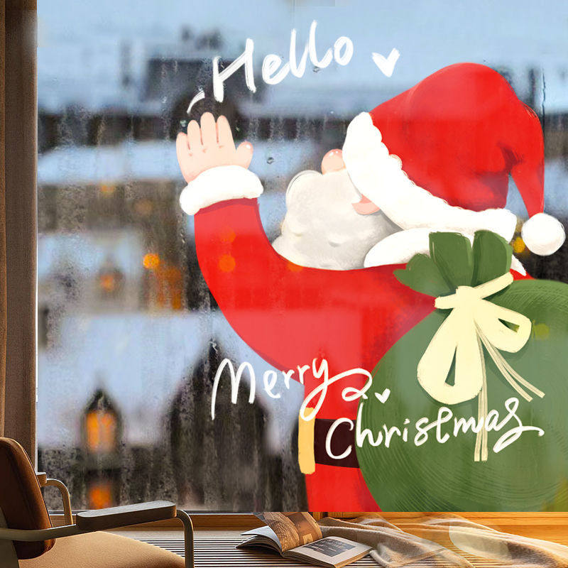 Christmas Santa Claus Decorative er Layout Shop Window Windo