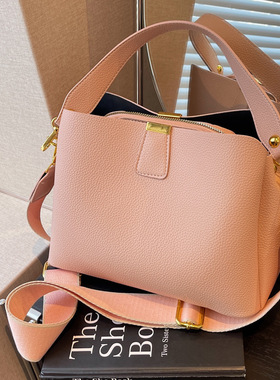 Fashionable Porle Bucket Bag Large Capacity Crossbody Bag Wo