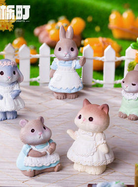 Creative Retro Pastoral Style Rabbit Gardening Landscaping H