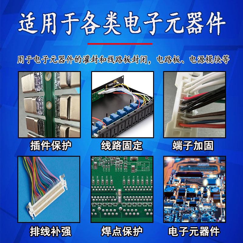 排线端子固定密封插头焊点保护胶水UV紫外线固化引线透镜晶片胶粘-封面