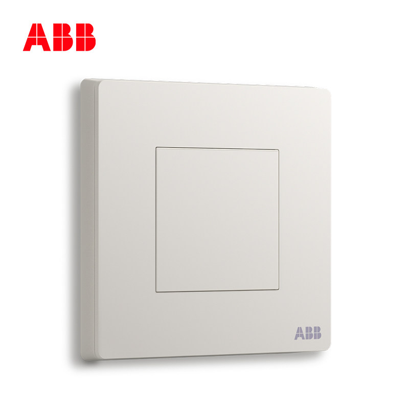 abb全新轩轾雅典白纯平无框86型家装开关空白面板盖板单开af504
