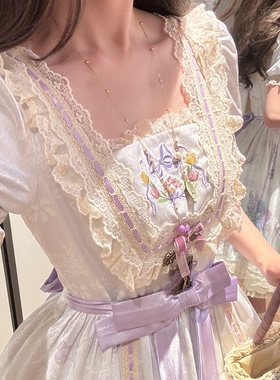 【海蓝桃】花雾子cla系Lolita优雅可爱紫色现货lo裙