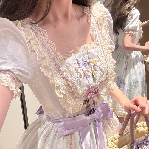 【海蓝桃】花雾子cla系Lolita优雅可爱紫色现货lo裙