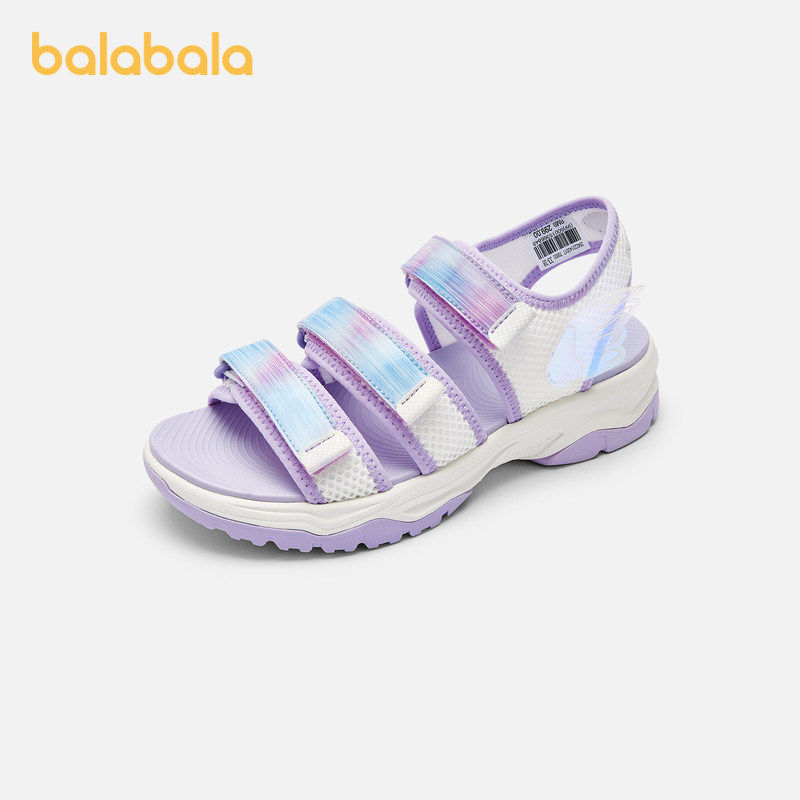 巴拉巴拉童鞋儿童运动凉鞋女童沙滩鞋夏季甜美网面透气鞋子魔术贴