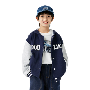 巴拉巴拉童装男童外套春秋儿童棒球服宽松中大童漫画印花潮流时尚