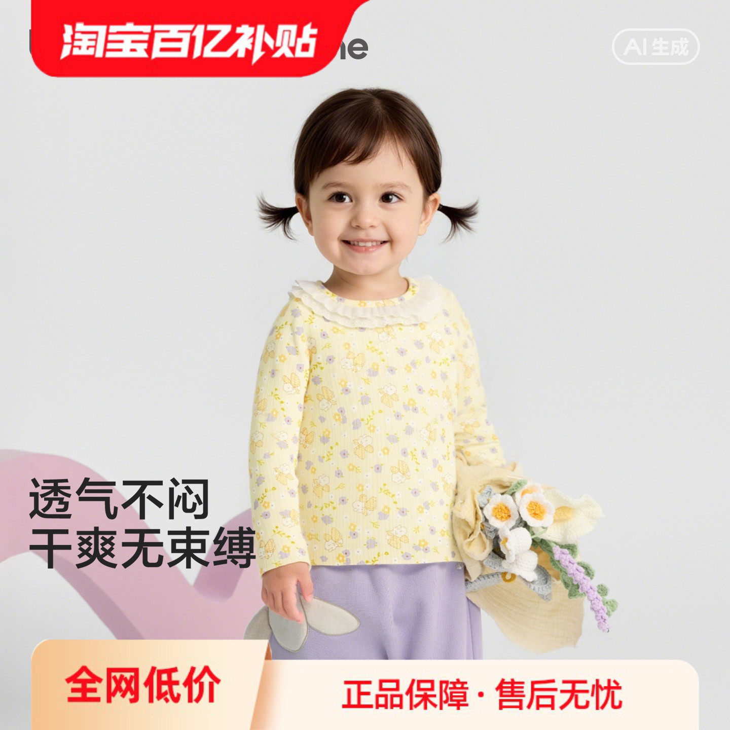 【balaOne】巴拉巴拉童装儿童长袖t恤女童2026年新款春秋装打底衫