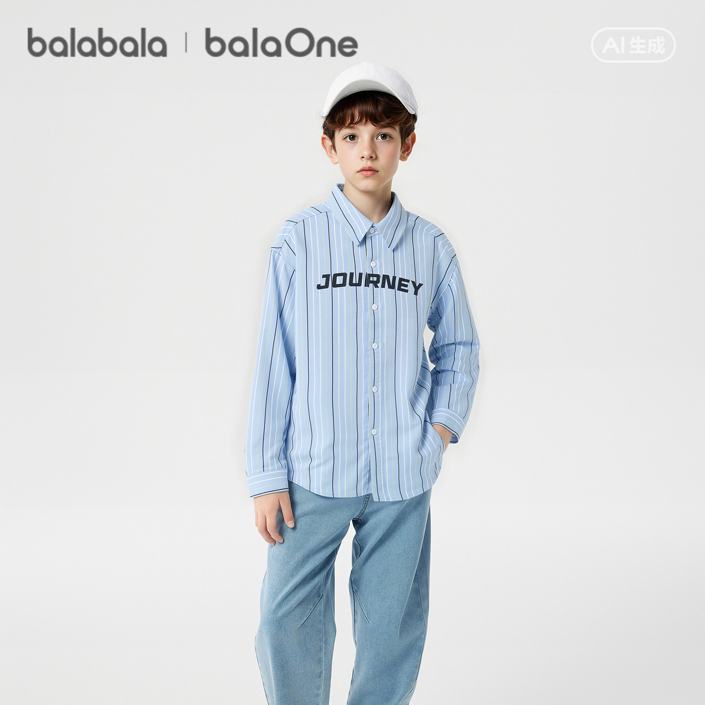 【balaOne】巴拉巴拉童装儿童长袖衬衫女童男童2026新款春