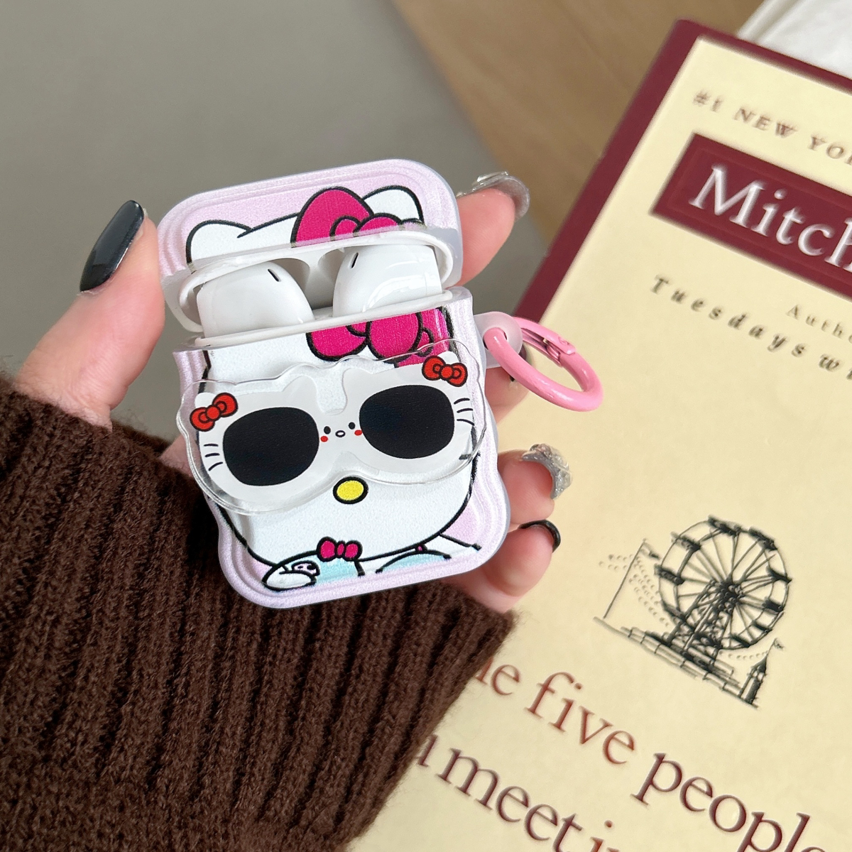 ins风手工墨镜凯蒂猫适用airpods3保护套4代男女pro二代airpodspro2耳机套苹果无线蓝牙三代airpods2趣味防摔