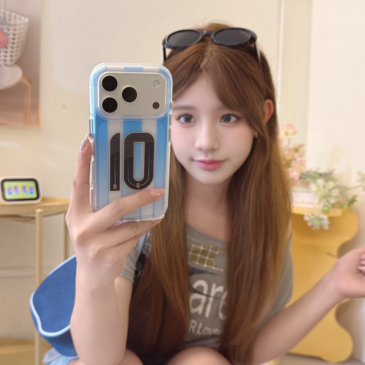 阿根廷10号球衣鎏金圆边气囊双面imd系列适用苹果17ProMax手机壳iPhone16小众15新款14高级感13手链保护套小
