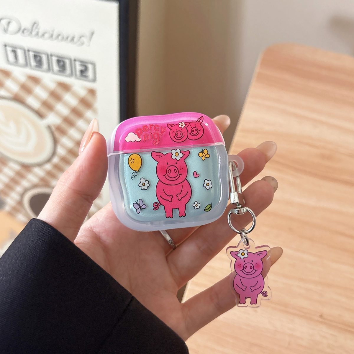 日韩卡通粉色站立小猪适用苹果无线蓝牙AirPodsPro3耳机壳AirPods4/5软AirPods1/2硅胶3代防摔套Pro2代盒