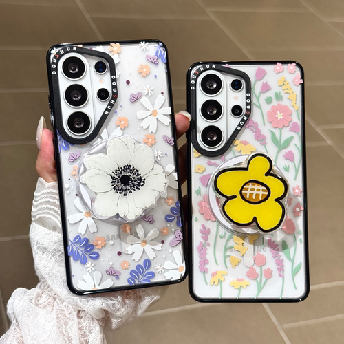 适用于Samsung S26Ultra 韩风ins花朵TPU+PC保护套 Galaxy S25Plus S24 S23U手机壳