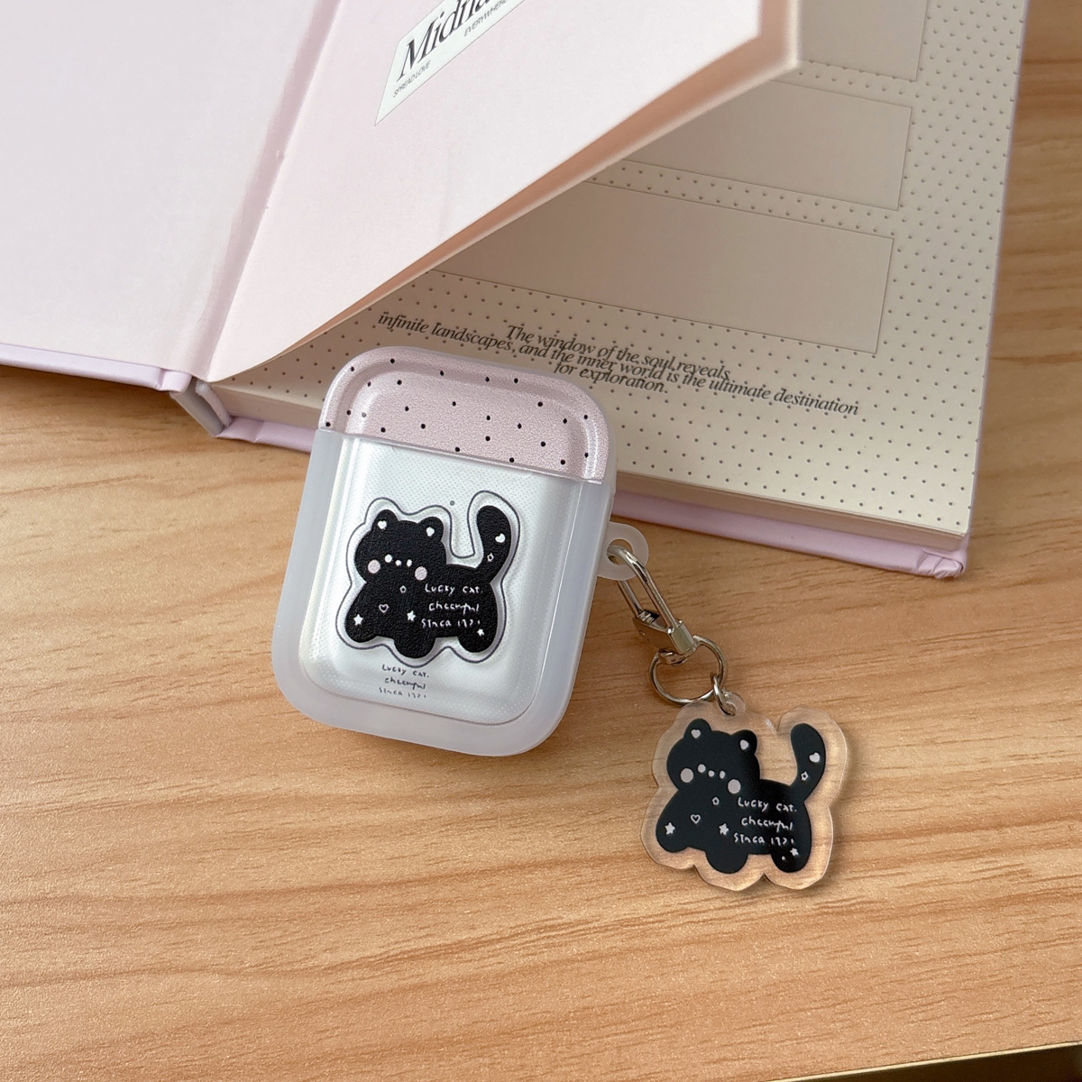 卡通字母猫适用airpods3苹果airpodspro2可爱情侣防摔透明airpods 4代，5代 /1/2耳机壳软二代防摔硅胶三代蓝