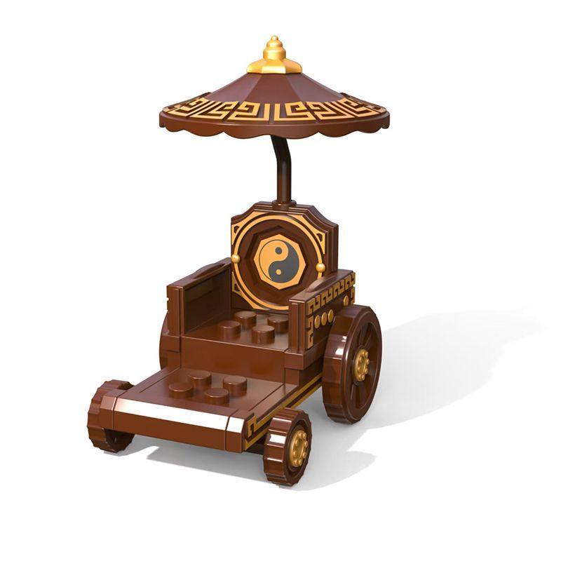 诸葛亮军师椅孔明战车骑乘积木马车人仔MOC拼装玩具男孩礼物