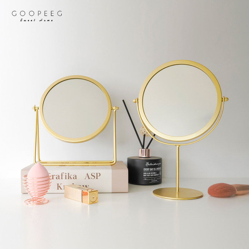 桌面化妆镜子梳妆台式卫生间浴室