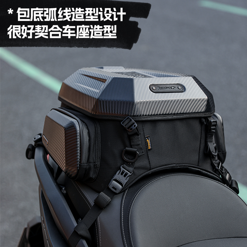 犀牛漫步35L装全盔摩托车后座包尾包骑行背包机车双肩硬壳头盔包