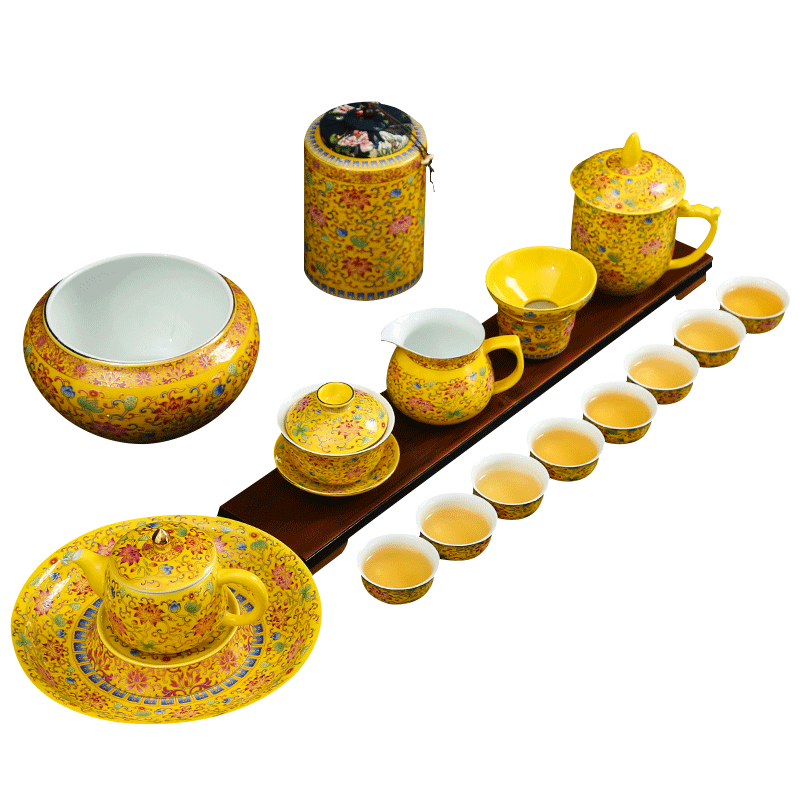 京隆堂珐琅彩中式礼盒功夫茶具