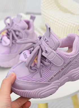 女童棉鞋儿童加绒运动鞋2025冬季新款保暖童鞋宝宝老爹鞋休闲鞋子