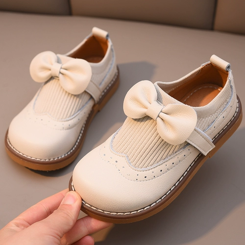 Туфли для принцессы, универсальная модная детская обувь для кожаной обуви, из натуральной кожи, мягкая подошва