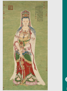 明丁云鹏庄严大士瑞像国画