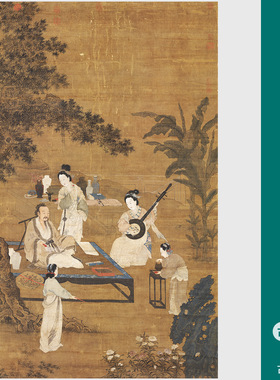 李嵩听阮图复制明清仿古画