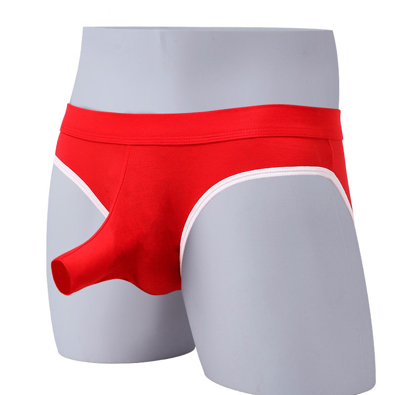 男士大象鼻子性感三角内裤莫代尔透气枪蛋分离裤jj套开口包皮阻复