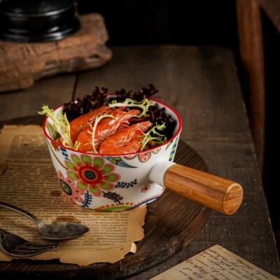 木把焗饭碗圆形品质沙拉碗