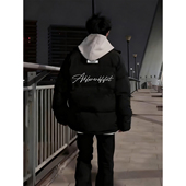 宽松立领保暖休闲外套 冬季 WASSUP美式 vibe街头90白鸭绒羽绒服男款