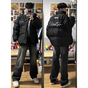 WASSUP复古潮牌学生90白鸭绒羽绒服男款冬季街头加厚保暖立领外套