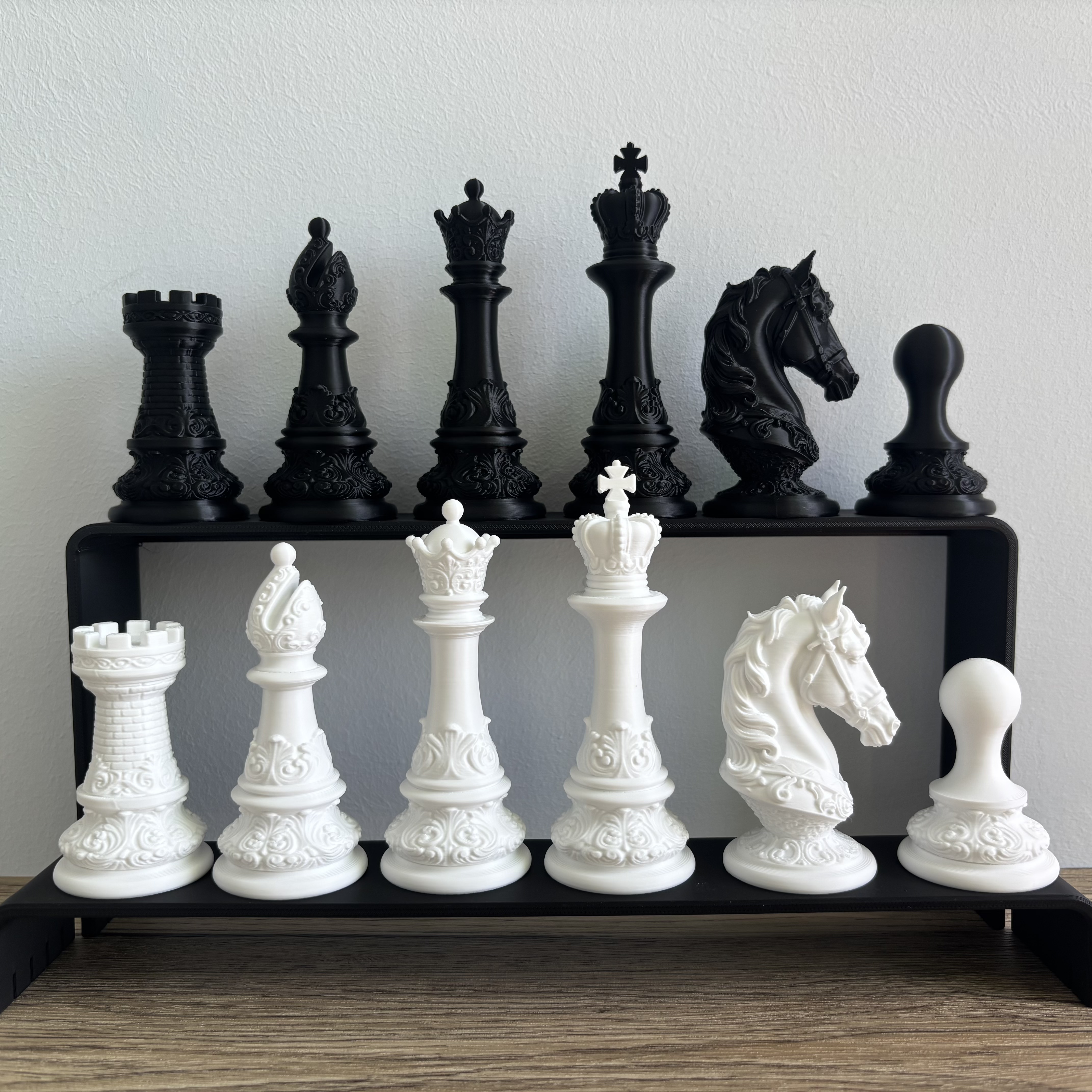 CROWN CHESS 皇冠国际象棋黑白棋子高质感不含棋盘 3D 打印无棋盘
