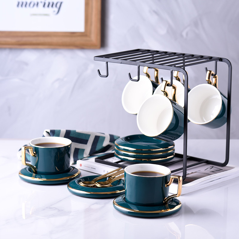 European style Luxurious Coffee cup and saucer suit Ceramic cup household Afternoon Tea tea set Northern Europe modern Light extravagance Trayin the Tableware , Coffee , Mug  category - from Buy2taobao.com to provide professional Taobao agent buy service