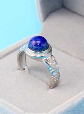 吸血鬼日记纯银镶嵌天然戒指