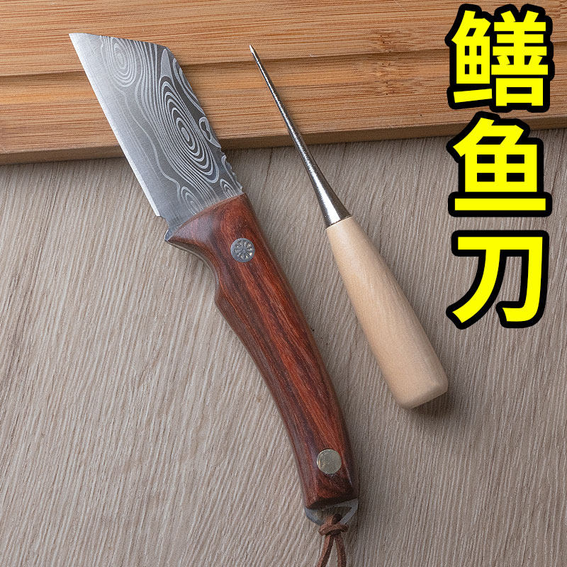 日式手工锻打不锈钢杀黄鳝专业分割刀鳝鱼刀泥鳅刀鳗鱼刀送杀鱼钉