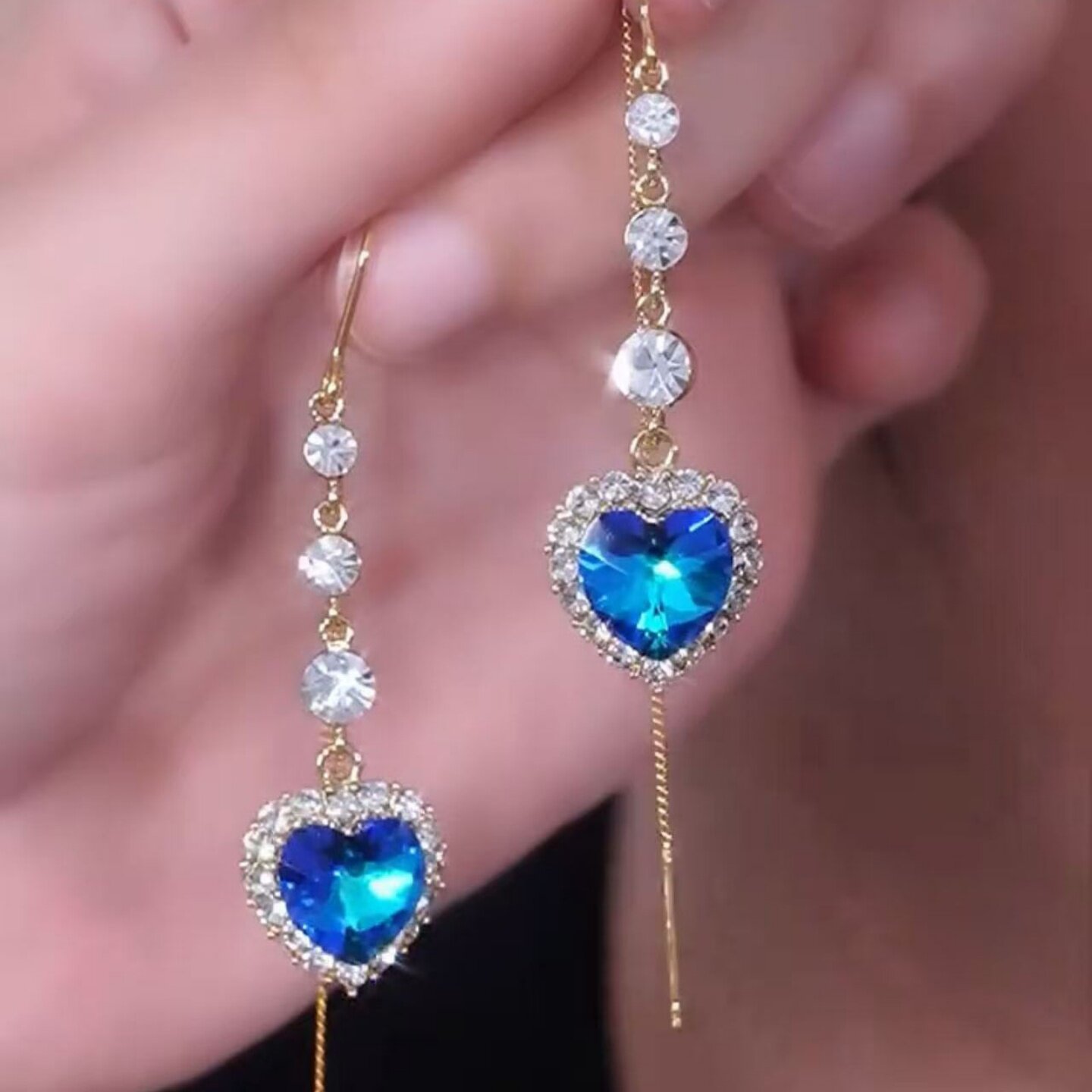海洋之心耳线高贵典雅奢华耳环