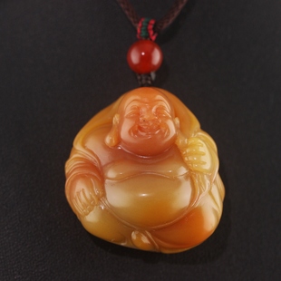 真天然田黄石弥勒佛挂件吊坠玉坠大肚佛公玉佩挂件高级感饰品礼物