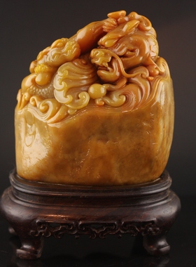 田黄石寿山石雕玉石风水摆件