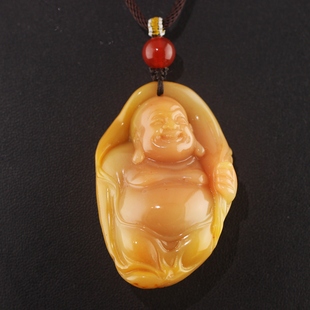 真天然田黄石弥勒佛挂件吊坠玉坠大肚佛公玉佩挂件高级感饰品礼物
