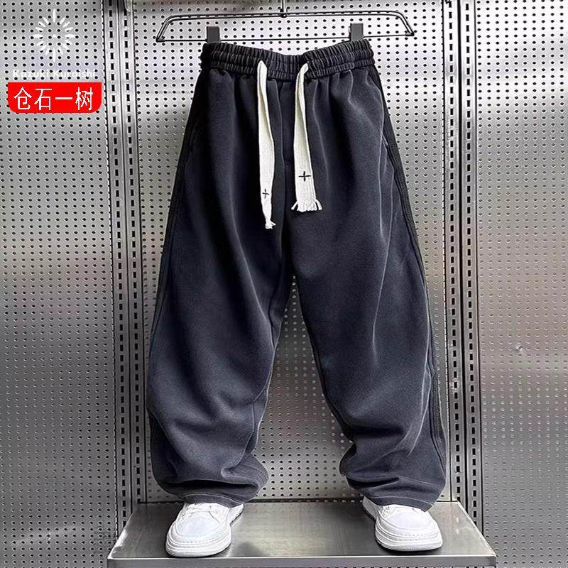 仓石一树2025新款卫裤潮秋季美式高街宽松直筒水洗复古休闲长裤男,男装,卫裤,淘宝优惠券,粉丝福利购,淘宝优惠卷