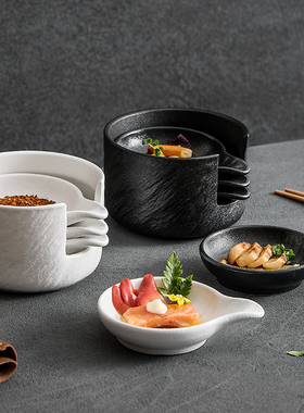 简约创意味碟高颜值家用蘸料碟酱油醋碟陶瓷小吃碟火锅调料小碟子