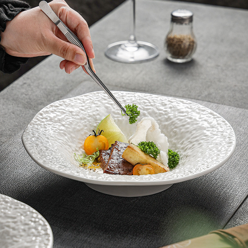 陶瓷汤盘沙拉盘菜西餐盘餐盘高级感轻奢草帽盘深盘高颜值酒店餐具,餐饮具,盘,淘宝优惠券,粉丝福利购,淘宝优惠卷