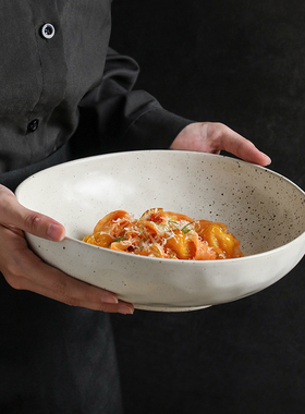 陶瓷深盘家用餐盘2024新款高级感轻奢碟子凉菜盘商用餐具沙拉盘