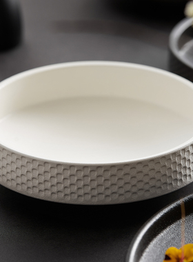 日式磨砂仪式感餐具陶瓷沙拉盘高级感创意深盘西餐餐盘意面盘汤盘
