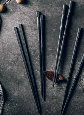 日式合金筷子套装家用餐具高档钛金防滑酒店创意快子单人装家庭筷